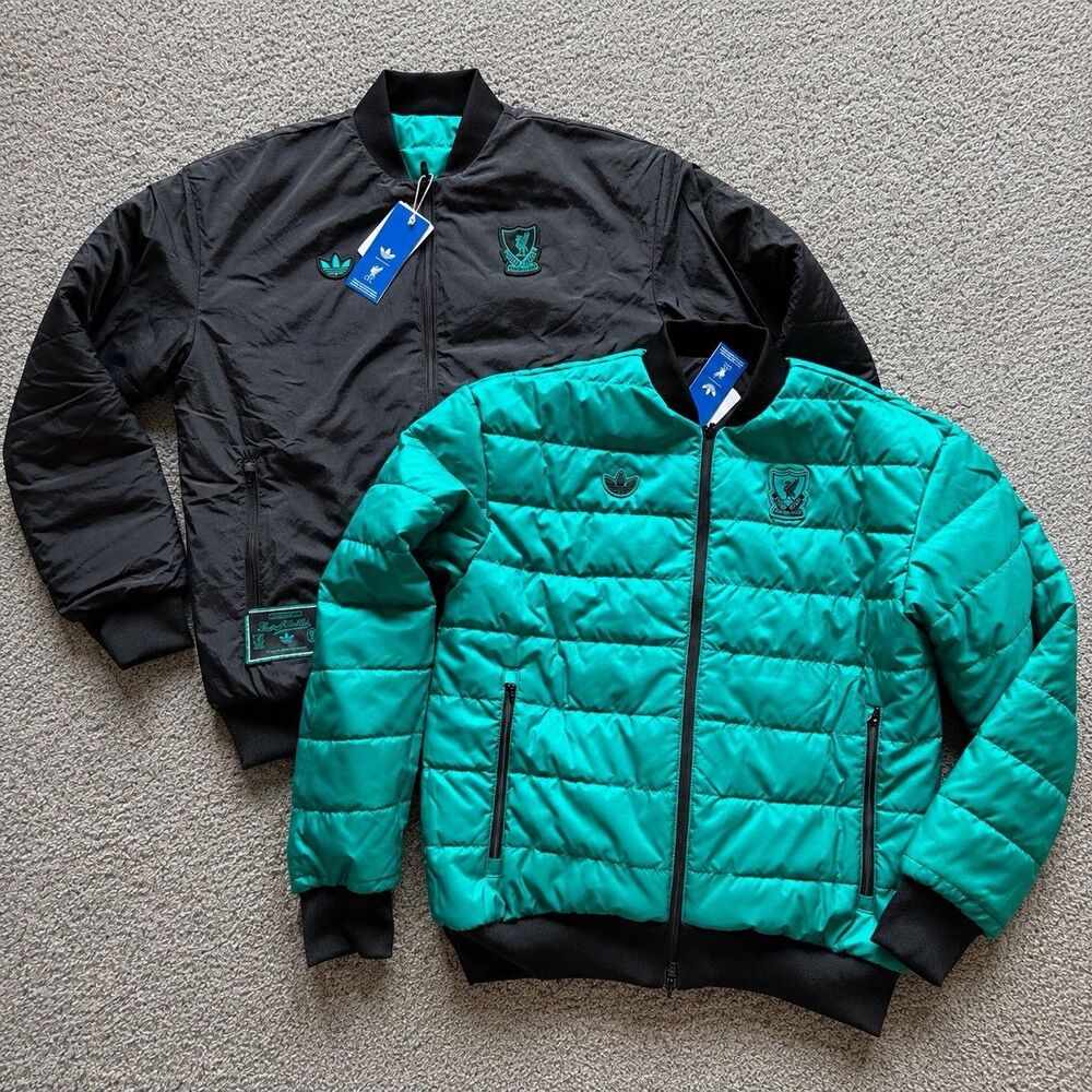 Adidas Originals Liverpool FC Terrace Icons Padded Reversible Jacket JW5479 Sz S